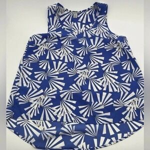 Halogen Top Sleeveless Semi Sheer  Women's size Medium Blue White‎